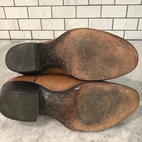 Vintage Larry Mahan Boots Mens Size 10 Brown Leather Western Cowboy USA 80s - Picture 10 of 11